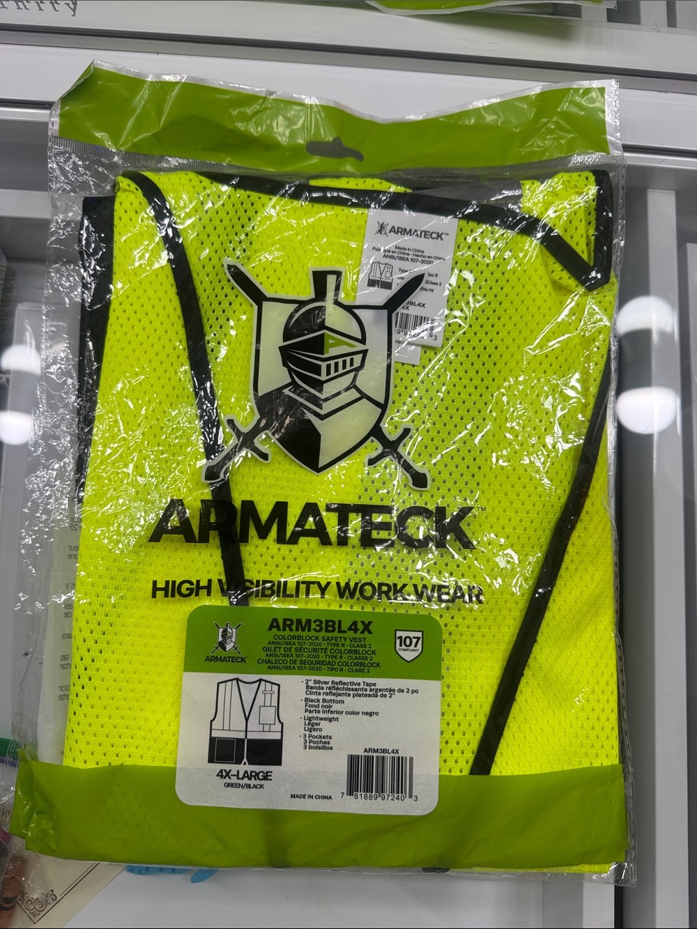 Hi-Vis Safety Vest - Neon Yellow (Men)